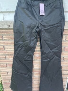 wild fable Black Faux Leather Flare Pants